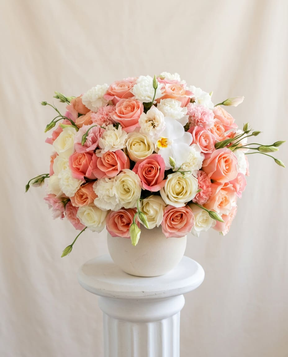 Blush Story bouquet — event flowers Denver by Sanrey