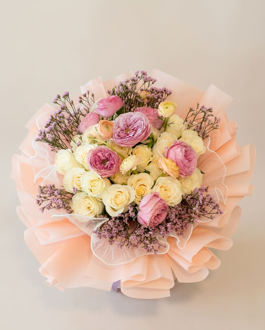 Garden Romance bouquet — event flowers Denver by Sanrey